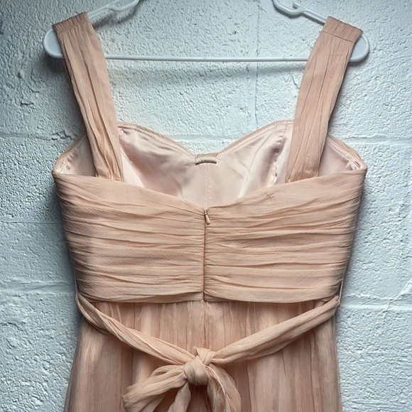 Amsale g782c blush chiffon bridesmaid dress size 6 - Picture 5 of 11